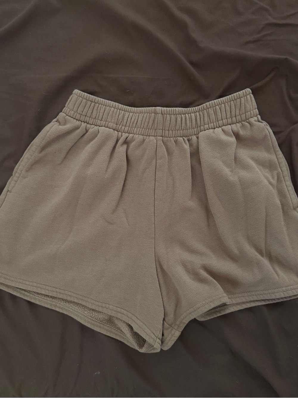 Women's Tan Brown Lounge Shorts with Pockets